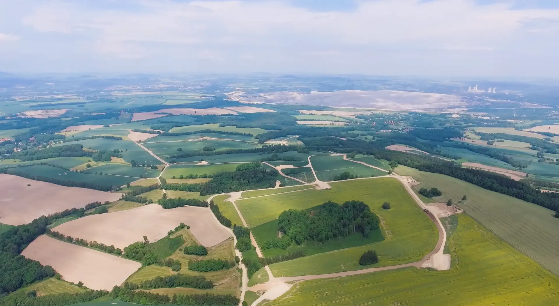 Větrný park Václavice z výšky